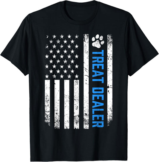 Dog Treat Dealer Funny Dog Owner Dog Treats American Flag T-Shirt