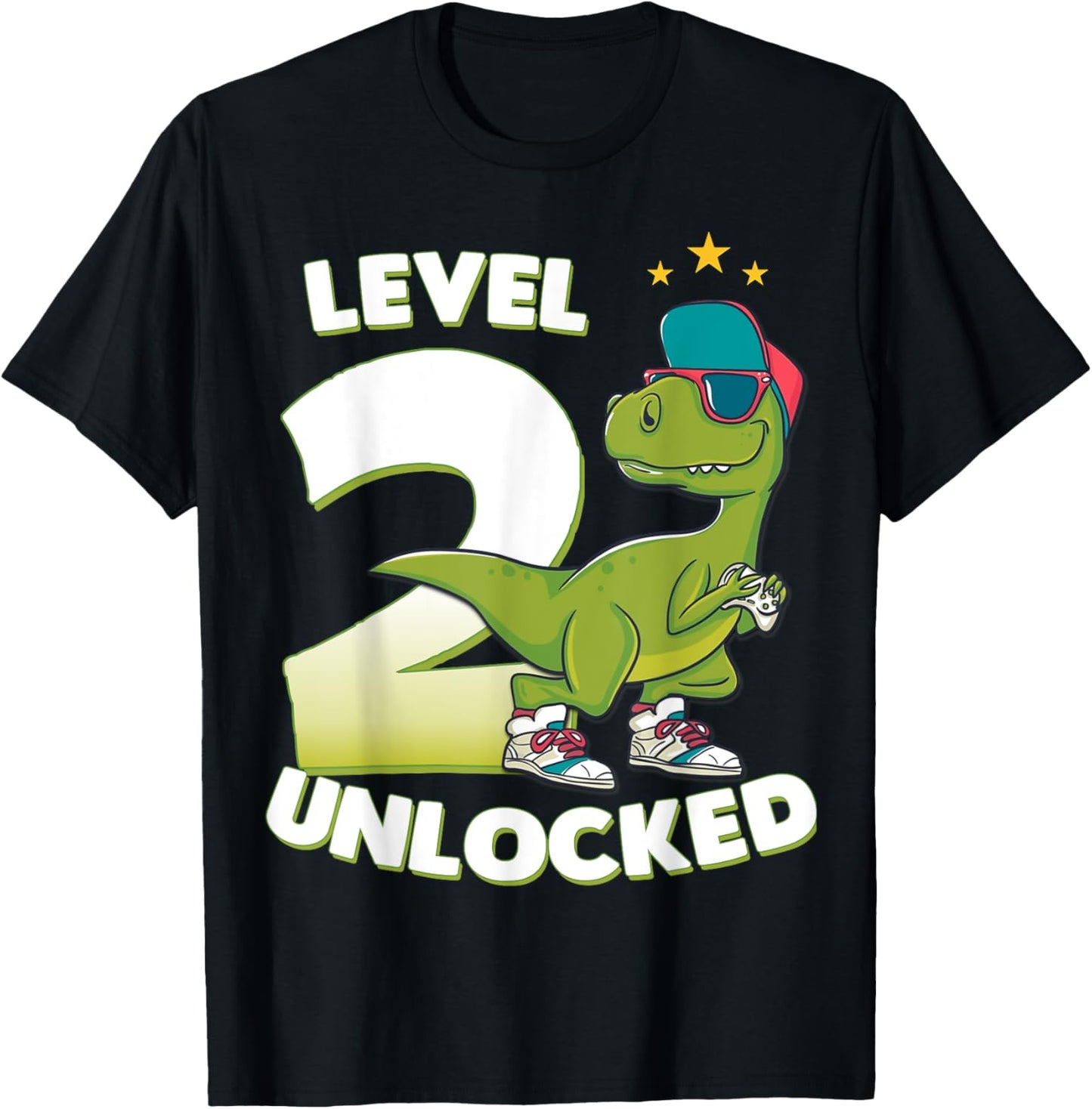 2nd Birthday T Shirt Dinosaur Rex 2 Years Old Boys Gift T-Shirt