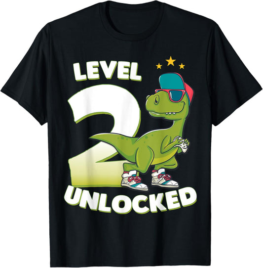2nd Birthday T Shirt Dinosaur Rex 2 Years Old Boys Gift T-Shirt