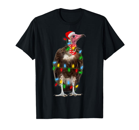 Vulture Bird Xmas Lighting Holiday Santa Vulture Christmas T-Shirt