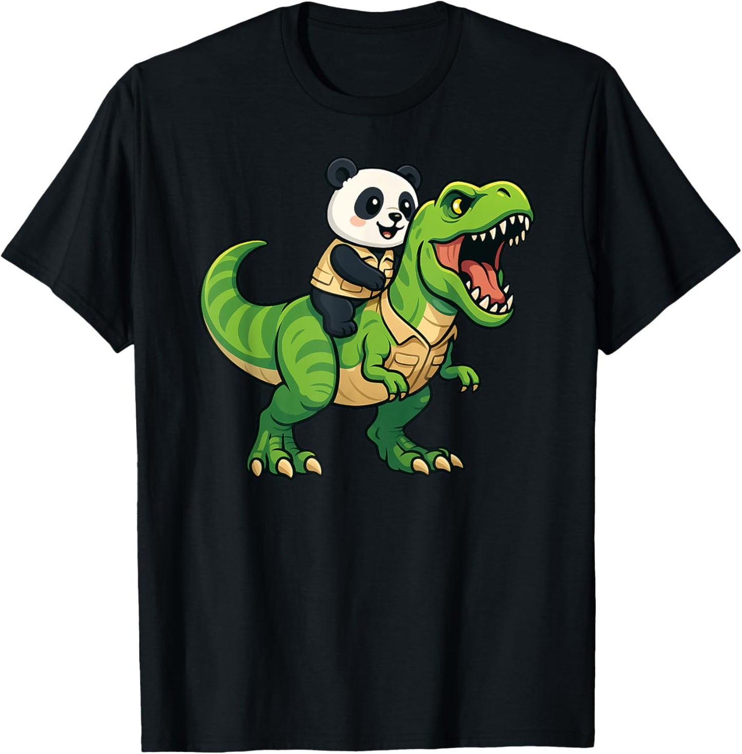 Funny Panda Dinosaur Trex Zoo Animal Lover Mom Dad Kids T-Shirt