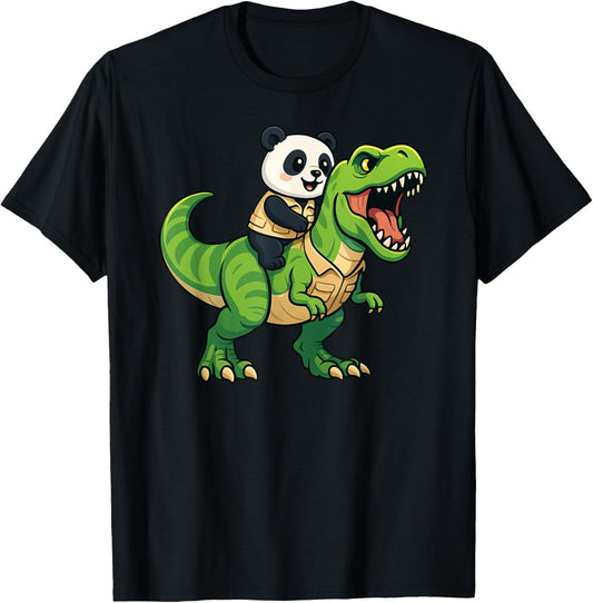 Funny Panda Dinosaur Trex Zoo Animal Lover Mom Dad Kids T-Shirt