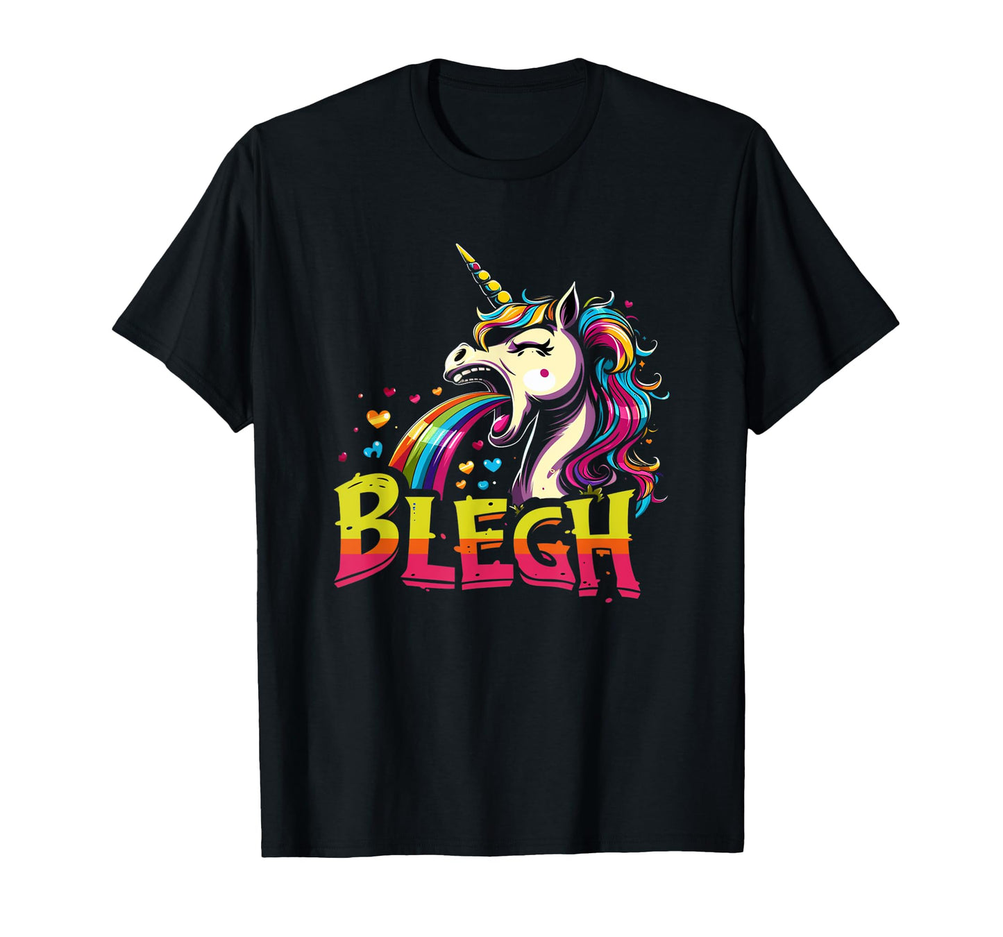 Blegh - Metalcore Unicorn Screaming Rainbow T-Shirt