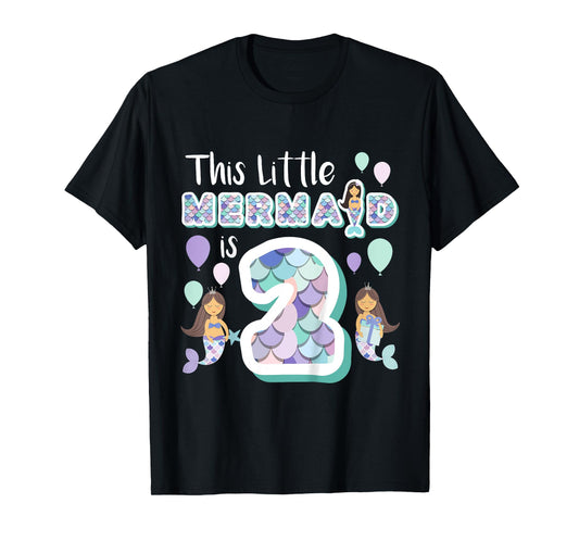 2 Year Old Mermaid Birthday Party Theme Girl 2nd Girls Gift T-Shirt