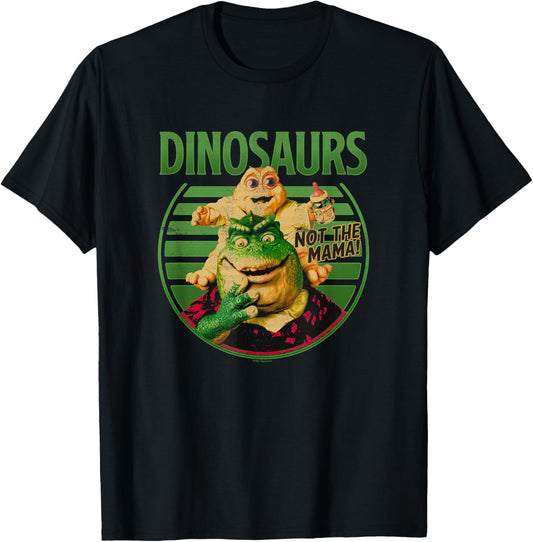 Dinosaurs Not The Mama! Baby & Earl Sinclair Big Retro Logo T-Shirt
