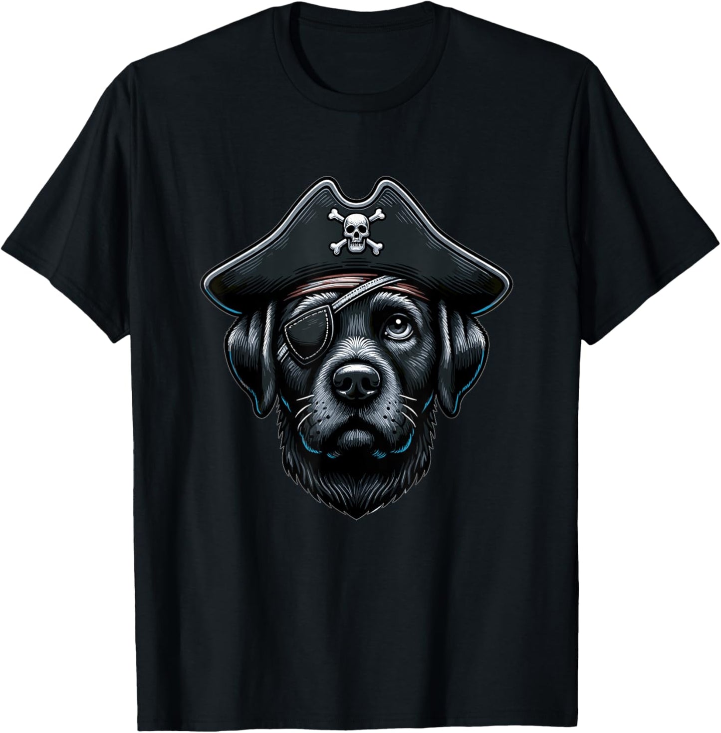 Black Labrador Pirate Dog Halloween Party T-Shirt