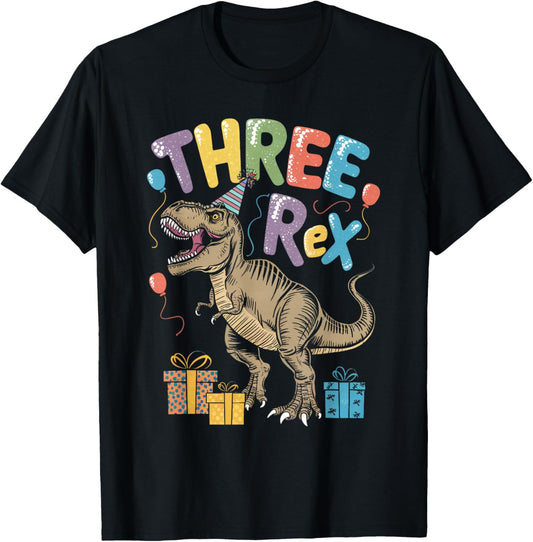 Three Rex Kids 3rd Third Birthday Dinosaur 3 Years Old T-Shirt
