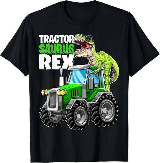 Tractor Saurus Rex T Rex Dinosaur Tractor Birthday Party Boy T-Shirt