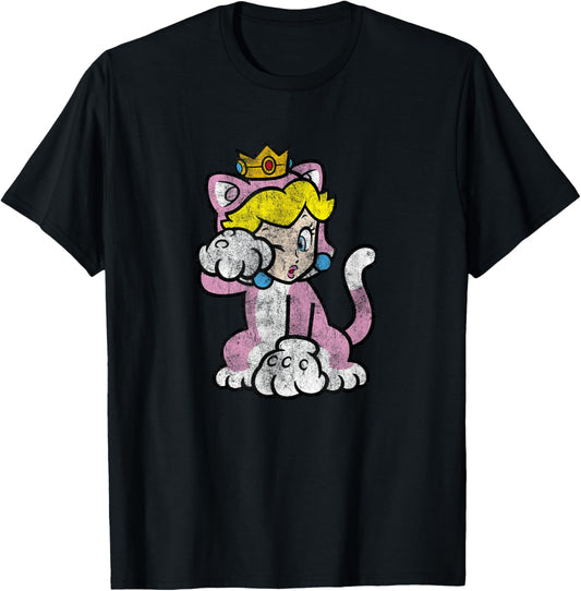 Super Mario 3D Bowser's Fury Princess Peach Cat Portrait T-Shirt