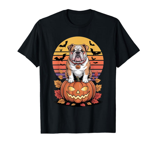 Halloween Retro English Bulldog T-Shirt