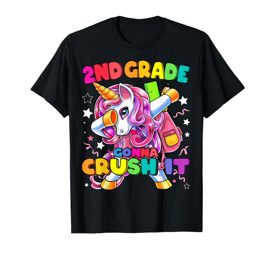 2nd Grade Dabbing Unicorn Back to School Shirt Girls Gift T-Shirt
