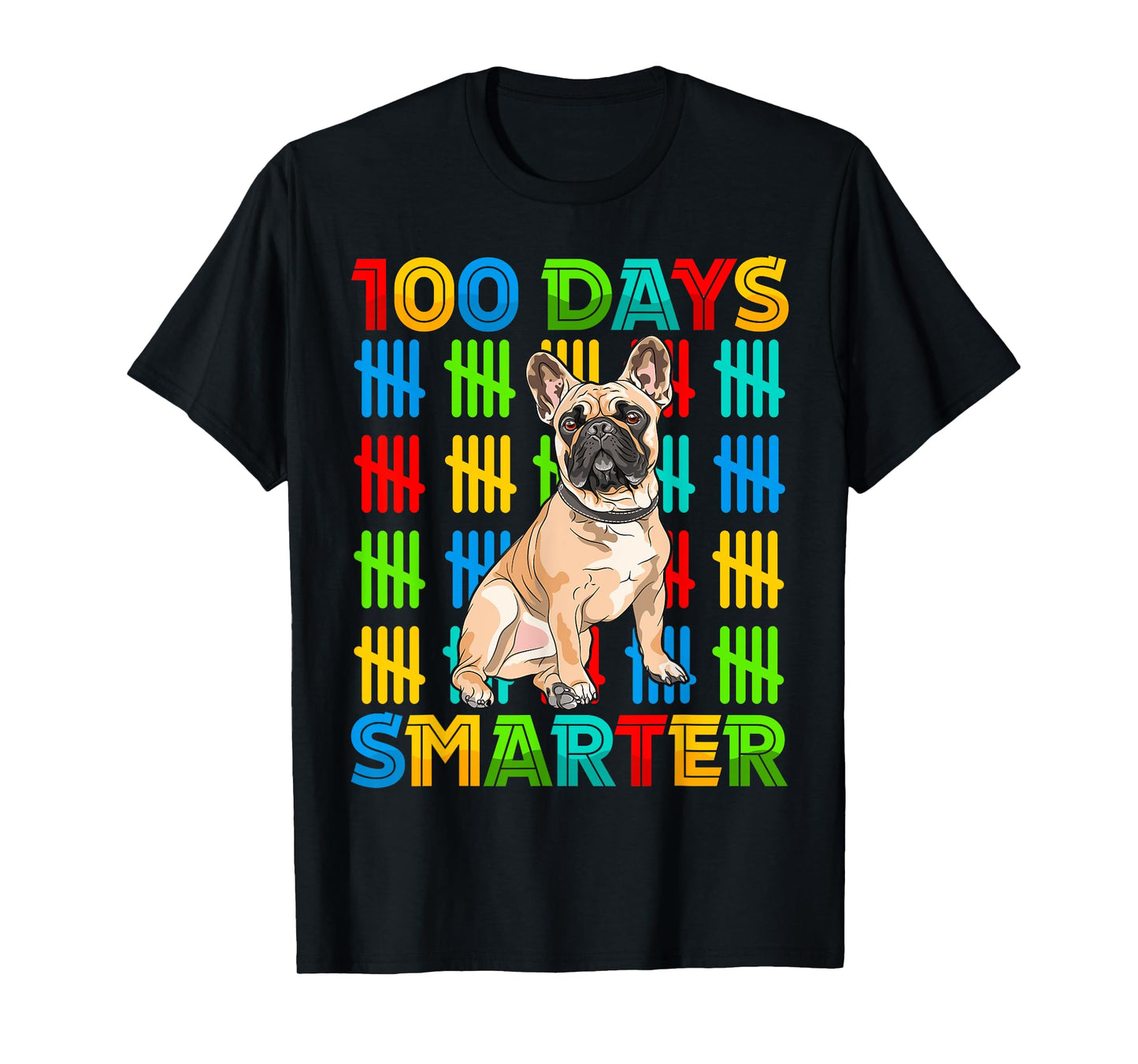 100 Days Smarter Frenchie Dog Lovers 100 Days Of School Kids T-Shirt