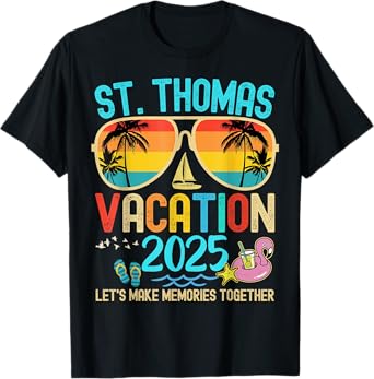 Retro St. Thomas Vacation 2025 Matching Family Friends Group T-Shirt