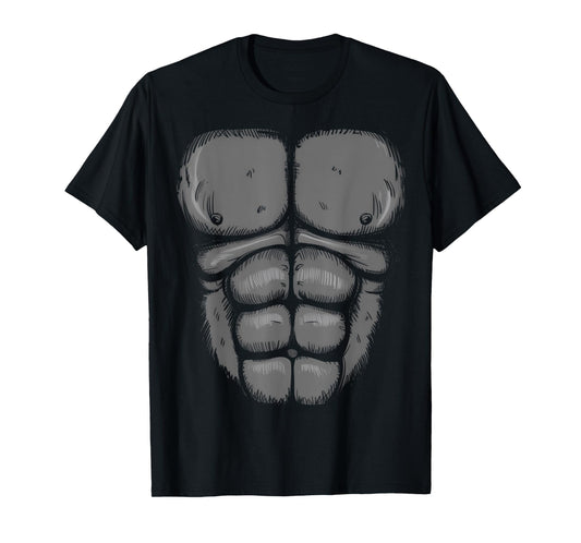 Halloween Gorilla Monkey Belly Chest Costume Men Boy Kid T-Shirt