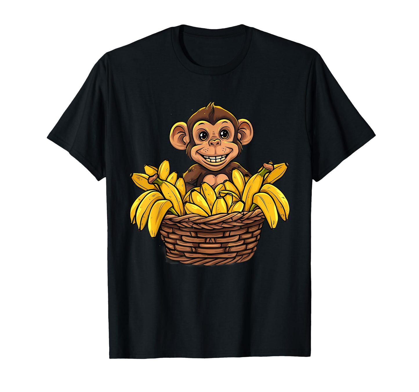 Banana Monkey Cute Monkey Artwork Bananas Fruit Nature T-Shirt