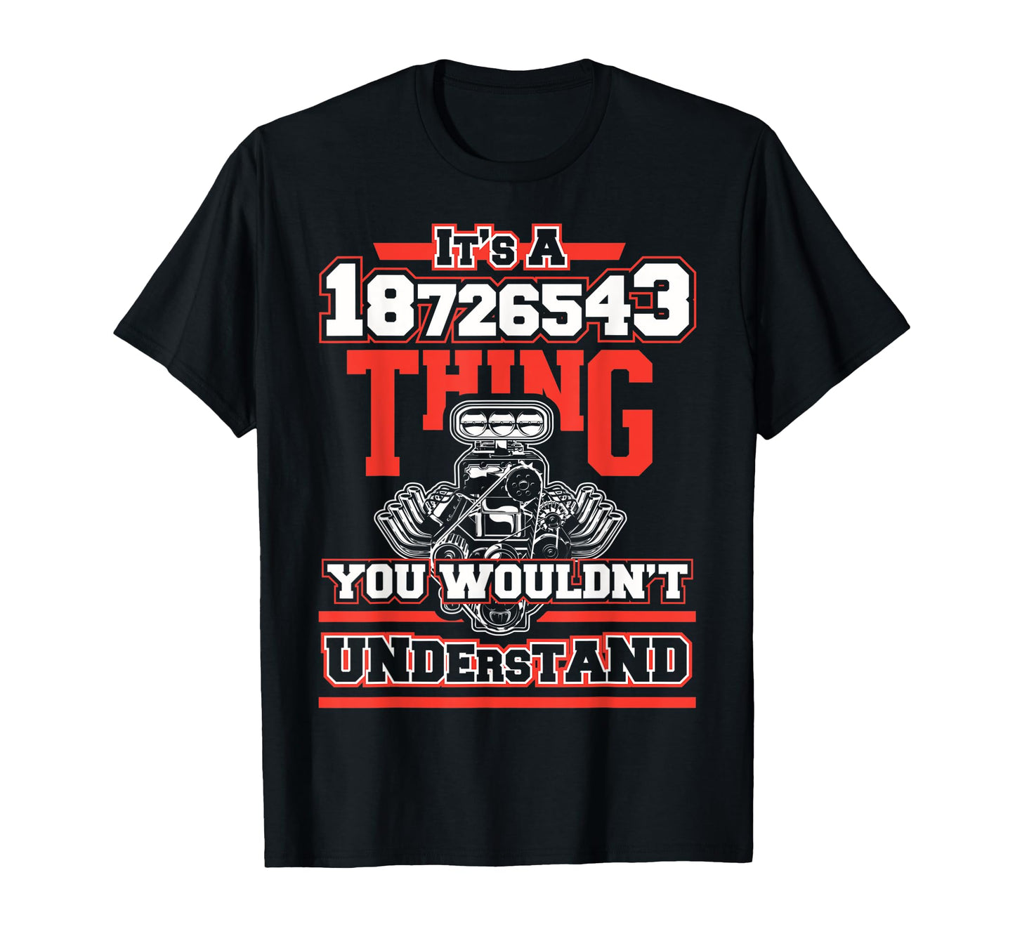 Funny V8 Engine Firing Order 18726543 T-Shirt for Car Guys