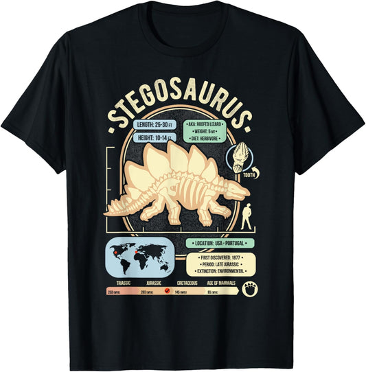 Dinosaur Facts - Stegosaurus Science & Anatomy Gift T-Shirt