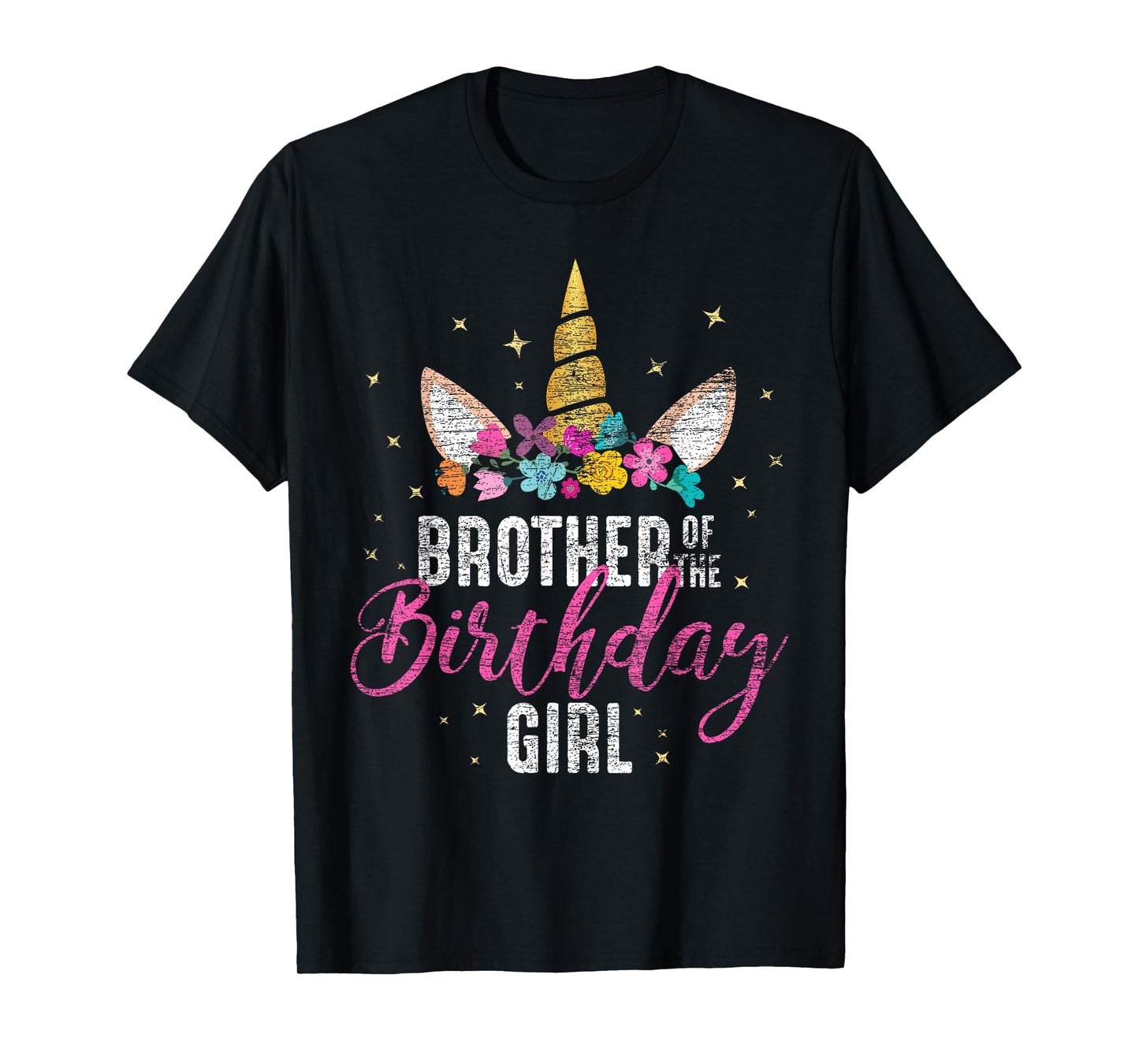 Brother Of The Birthday Girl Sibling Gift Unicorn Birthday T-Shirt