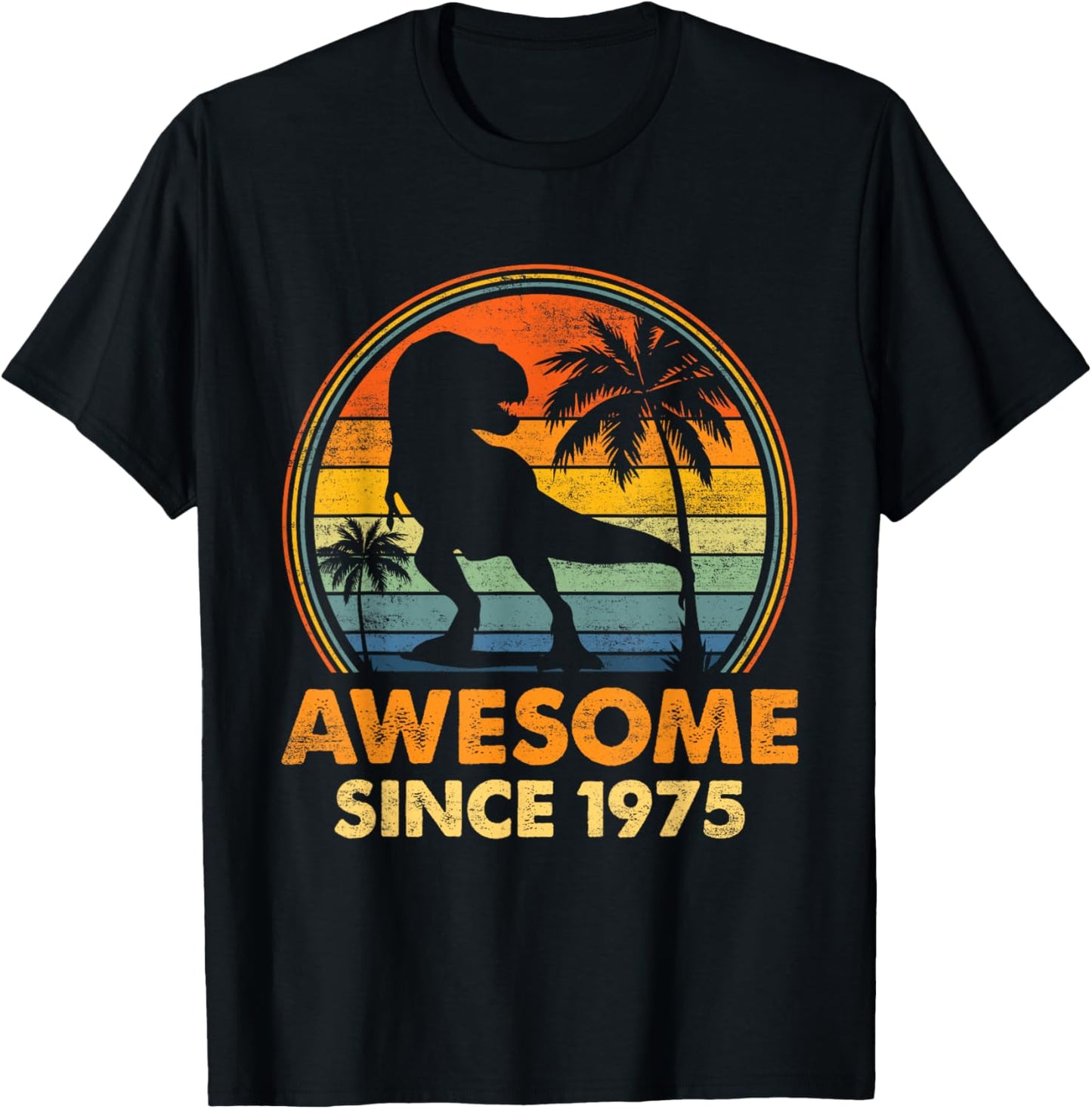 Awesome Since 1975 Vintage Birthday Dinosaur Bday Party T-Shirt