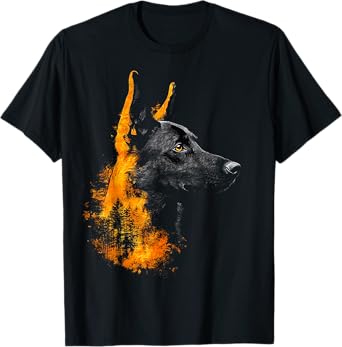 Belgian Malinois Dog Motif Pet Illustration Belgian Malinois T-Shirt for Men Women Kids