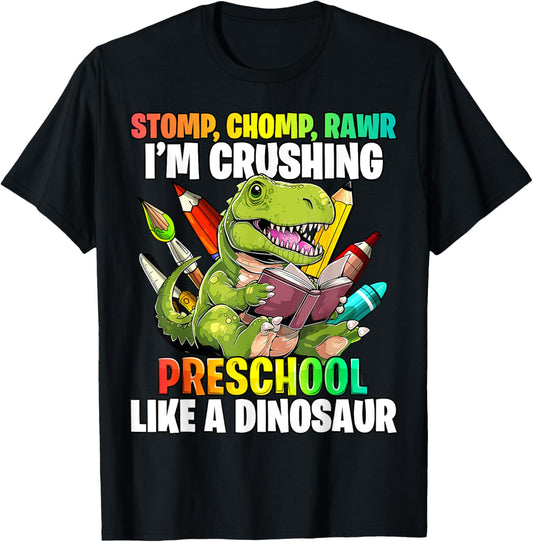 Dinosaur Preschool Back to School First Day of School Boys T-Shirt