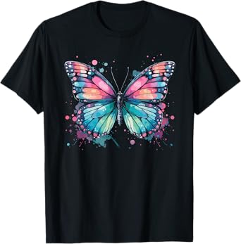 Butterfly Watercolor Design – Boho Aesthetic Art T-Shirt