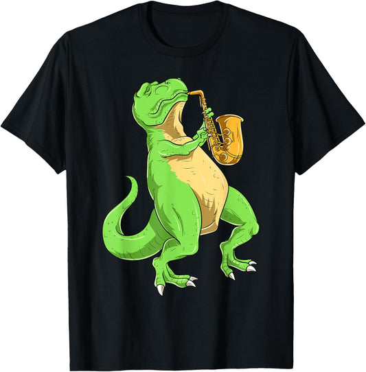 Dinosaur Saxophone Sax Player Jazz Musician Saxophonist Dino T-Shirt