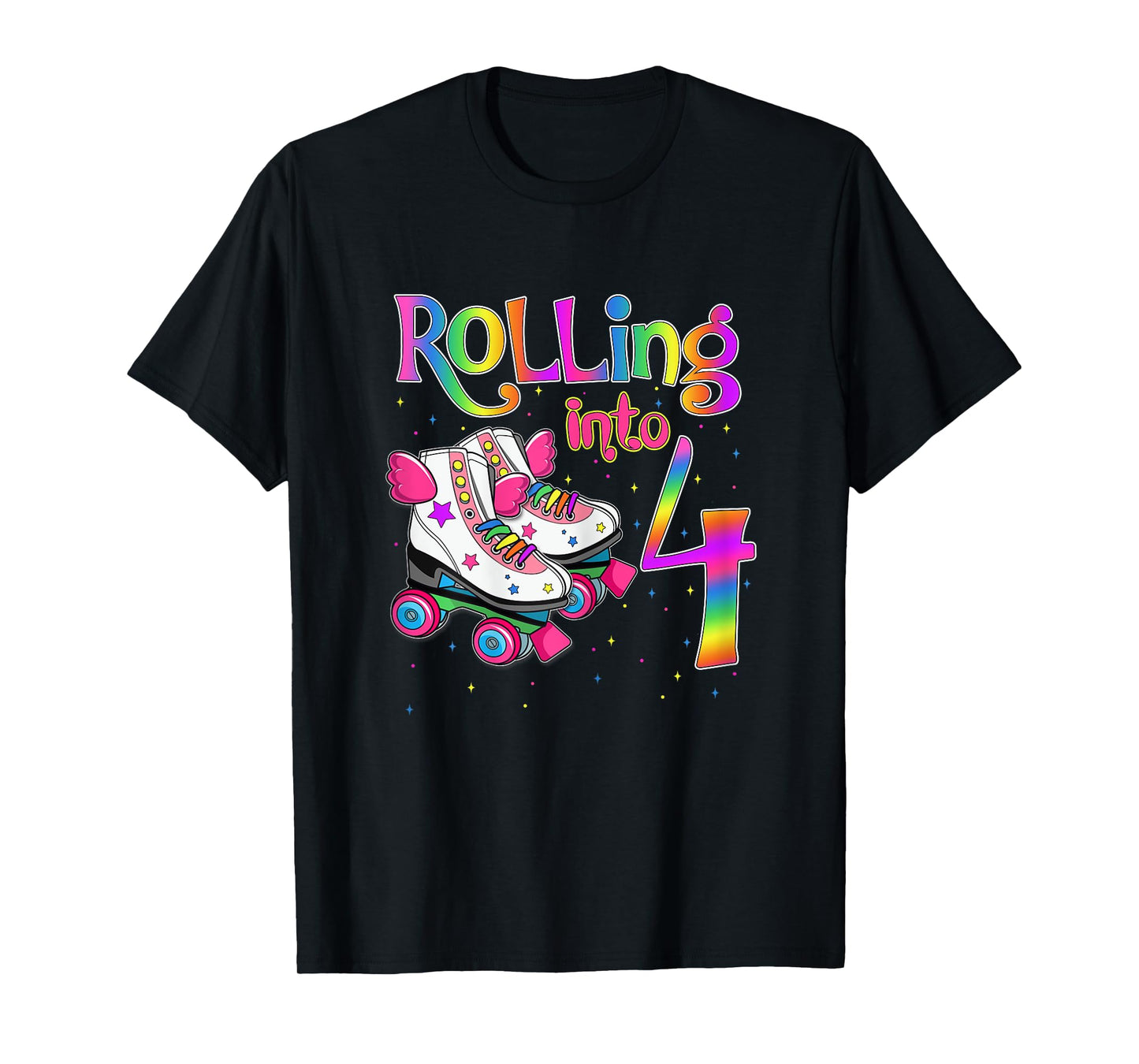 Rolling Into 4 years Let's Roll I'm Turning 4 Roller Skate T-Shirt