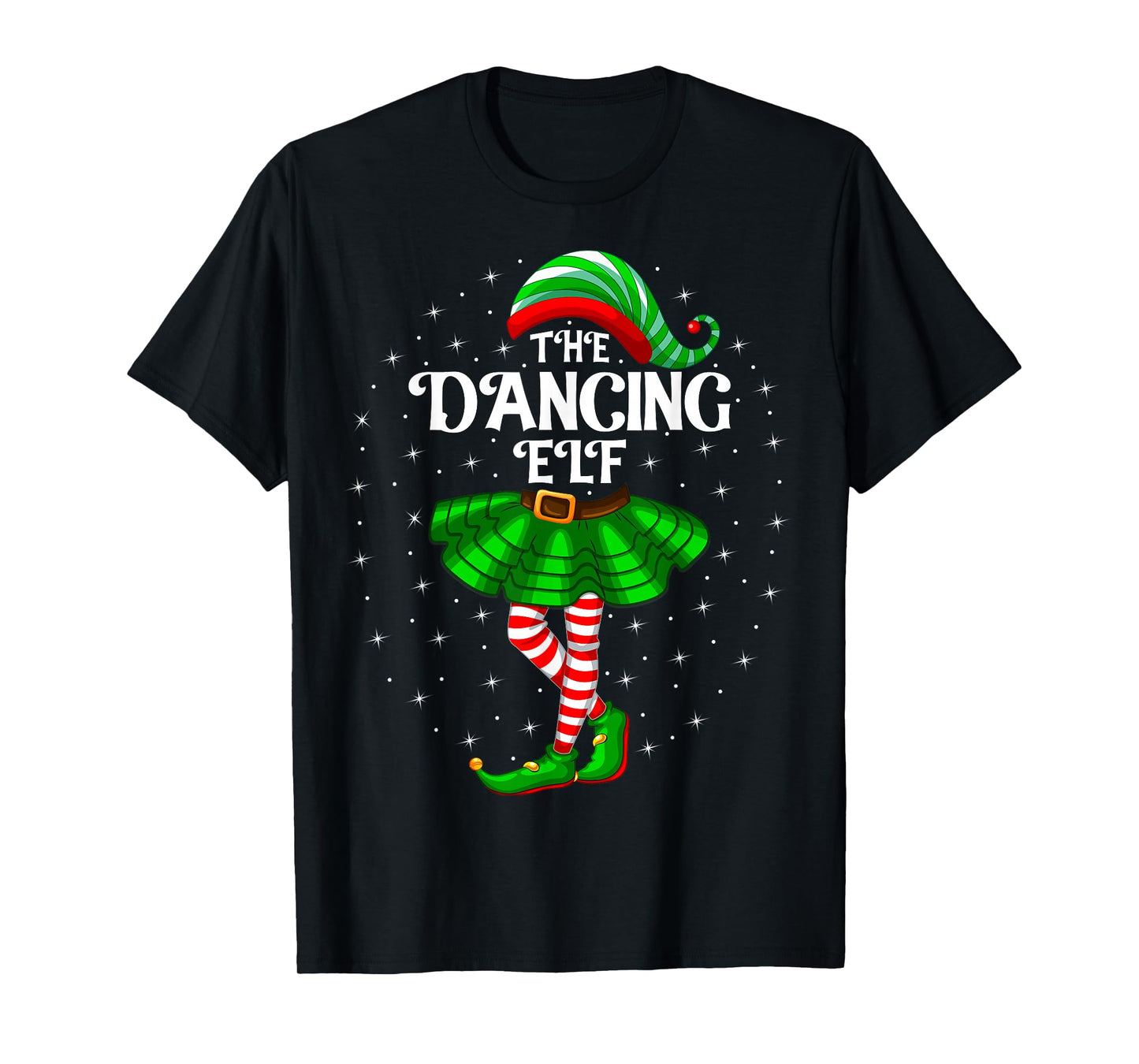 Dancing Elf Christmas Family Matching Women Girls Xmas Dance T-Shirt