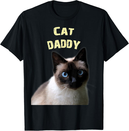 Cat Daddy - Artistic Siamese cat dad T-Shirt