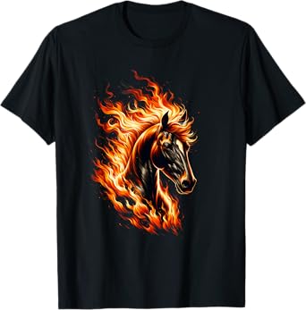 Funny burning horse outfit for horses flames lovers T-Shirt
