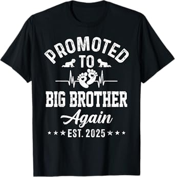 Promoted To Big Brother Again Est 2025 Funny Announcement T-Shirt