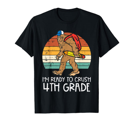 Bigfoot Sasquatch Crush 4th Grade Fourth First Day Of School T-Shirt