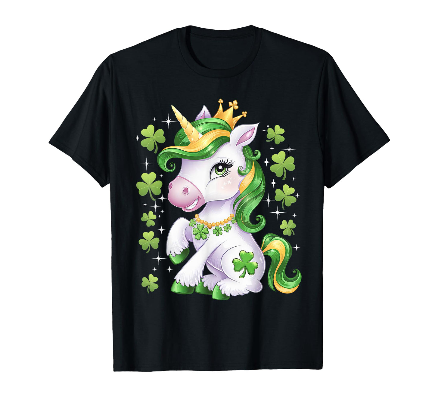 Cute Unicorn Shamrock St Patricks Day Girls Kids Lepricorn T-Shirt
