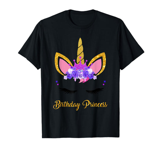 Unicorn Birthday Princess Shirt Unicorn Girl Birthday Party T-Shirt