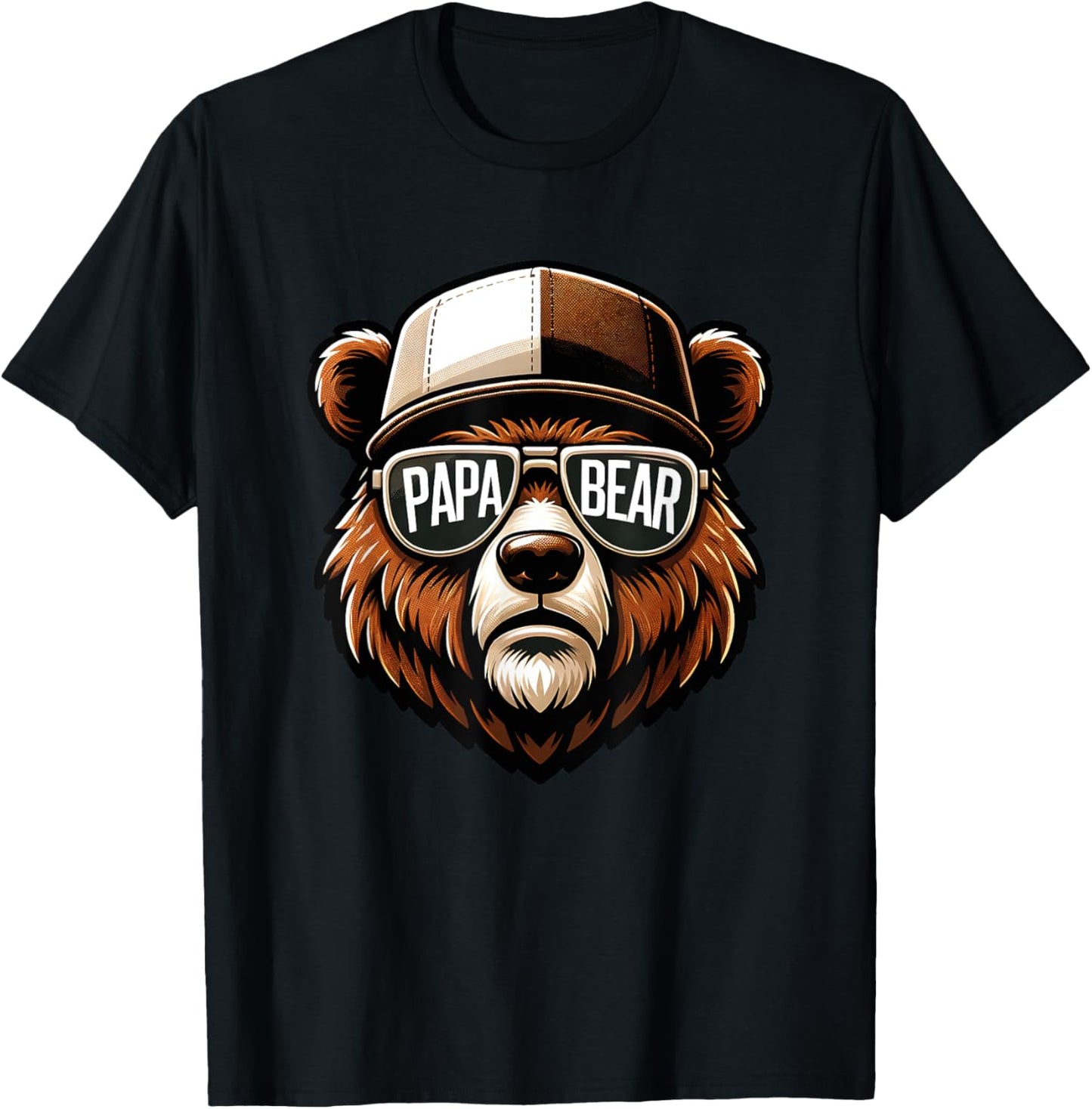 Daddy Bear Fathersday Grizzly Papa Bear Face T-Shirt