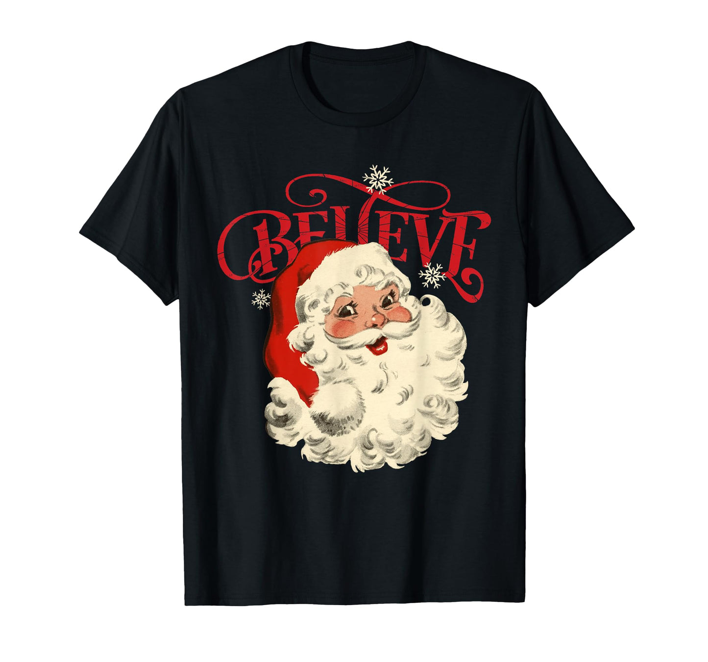 Believe Retro Christmas Santa Claus Xmas Men Women Kids T-Shirt