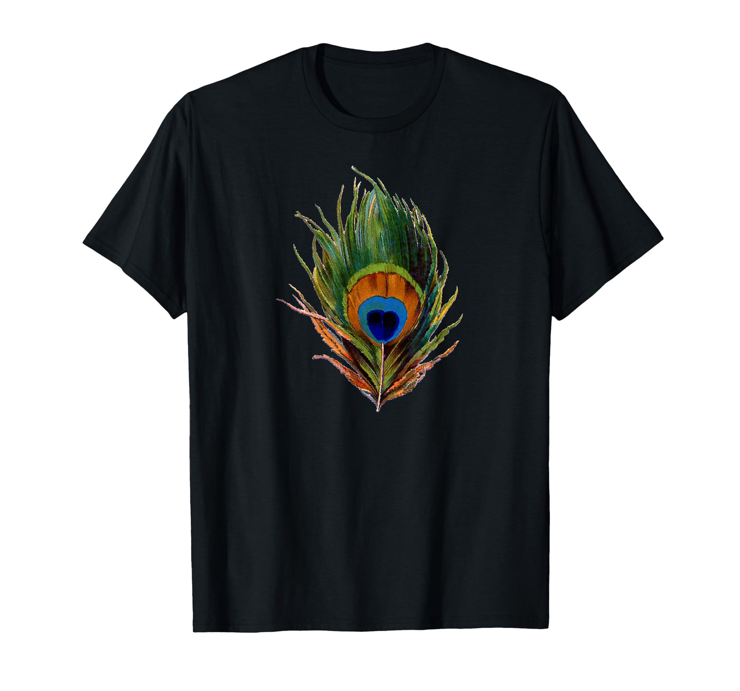 Vintage Peacock Feather Print T Shirt T-Shirt