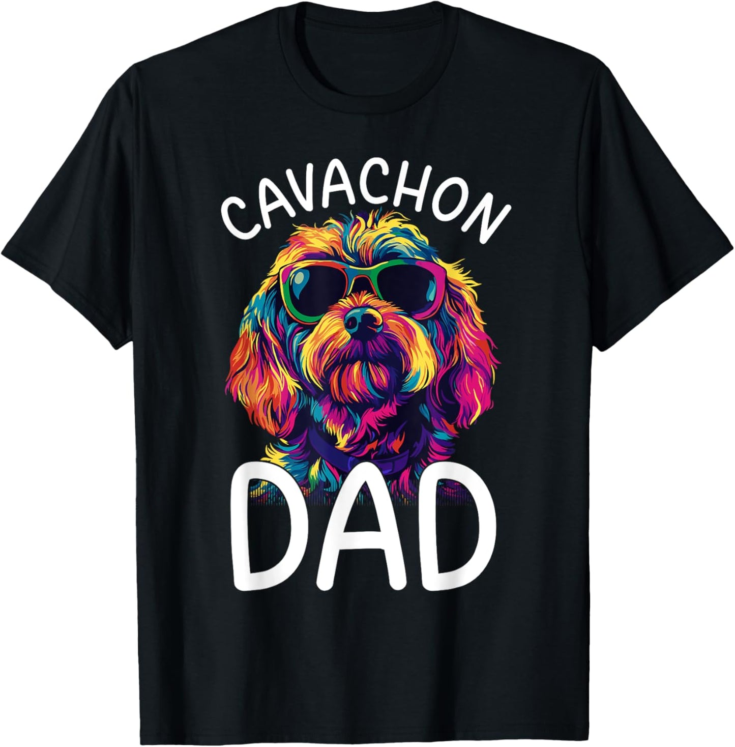 Cavachon Lovers Colorful Pop Art Mens Cavachon Dad T-Shirt