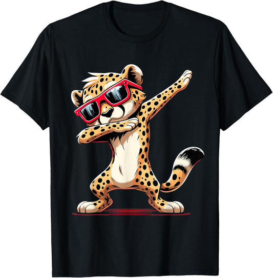 Dabbing Cheetah Sunglasses Cheetah Animal T-Shirt