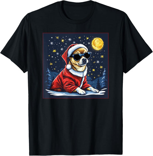 Starry Night Chihuahua Dog Christmas Shirt T-Shirt