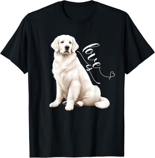 English Cream Golden Retriever Gifts, Cute White Puppy Love T-Shirt