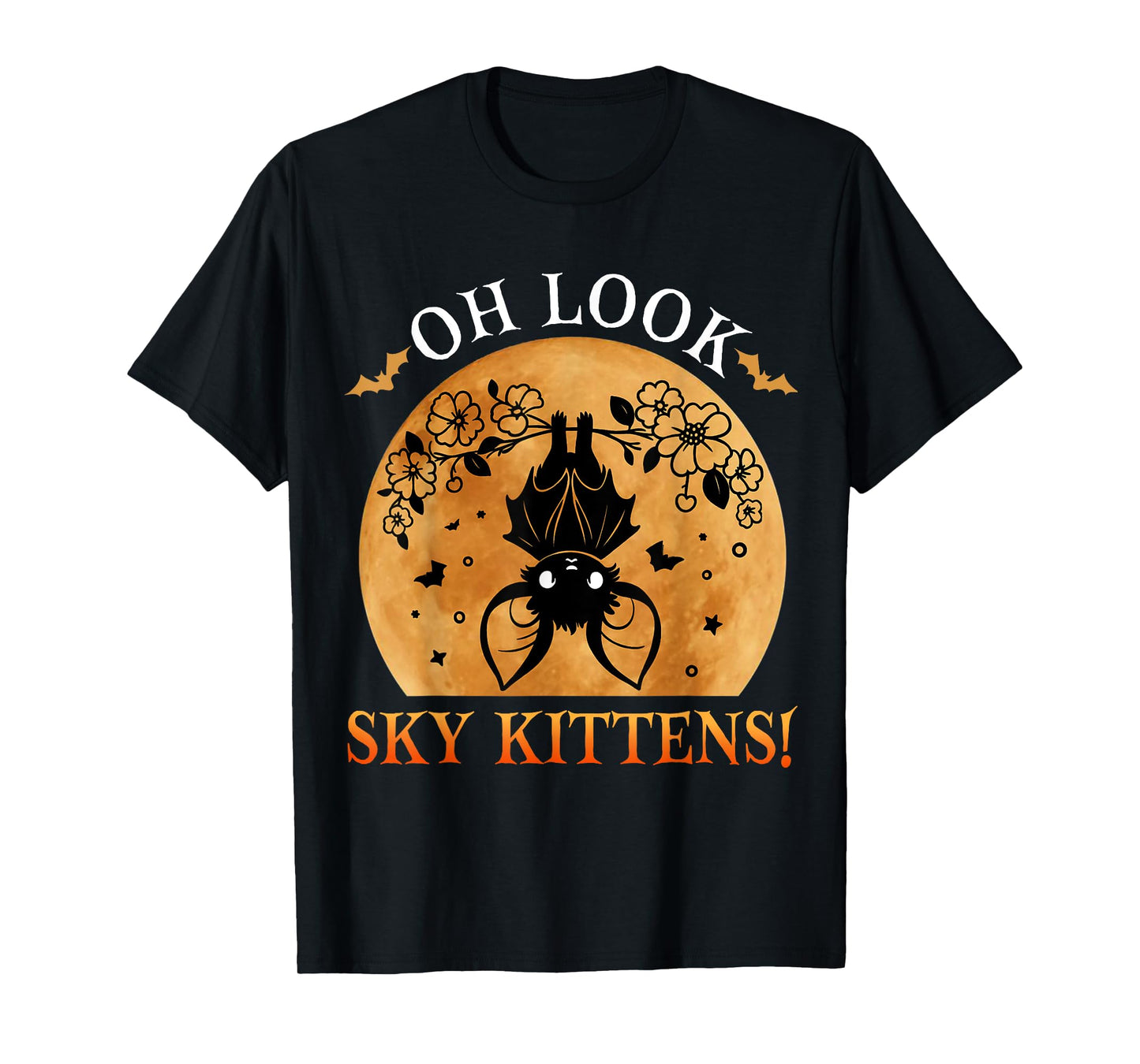 Oh Look Sky Kittens Funny Bat Lovers Halloween Costume Kids T-Shirt