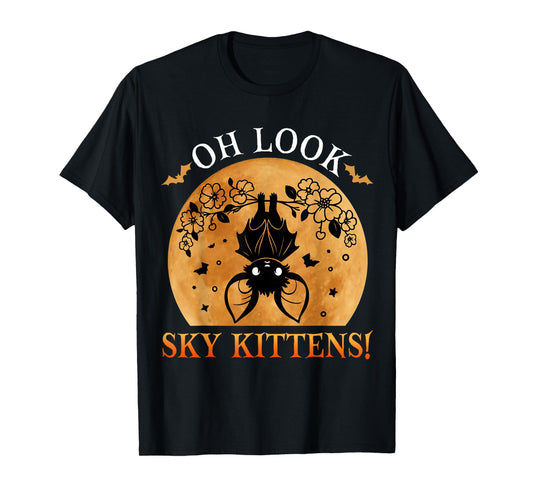 Oh Look Sky Kittens Funny Bat Lovers Halloween Costume Kids T-Shirt