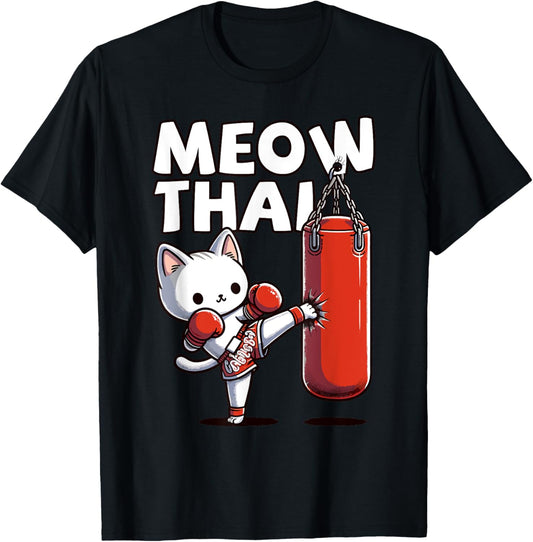 Muay Thai Cat, Meow Thai | Thai Boxing For Youth, Muay Thai T-Shirt