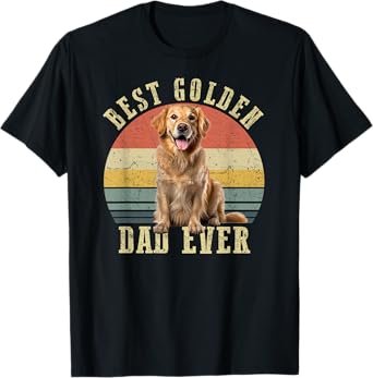 Best Golden retriever Dad Ever Retro Dog Vintage T-Shirt