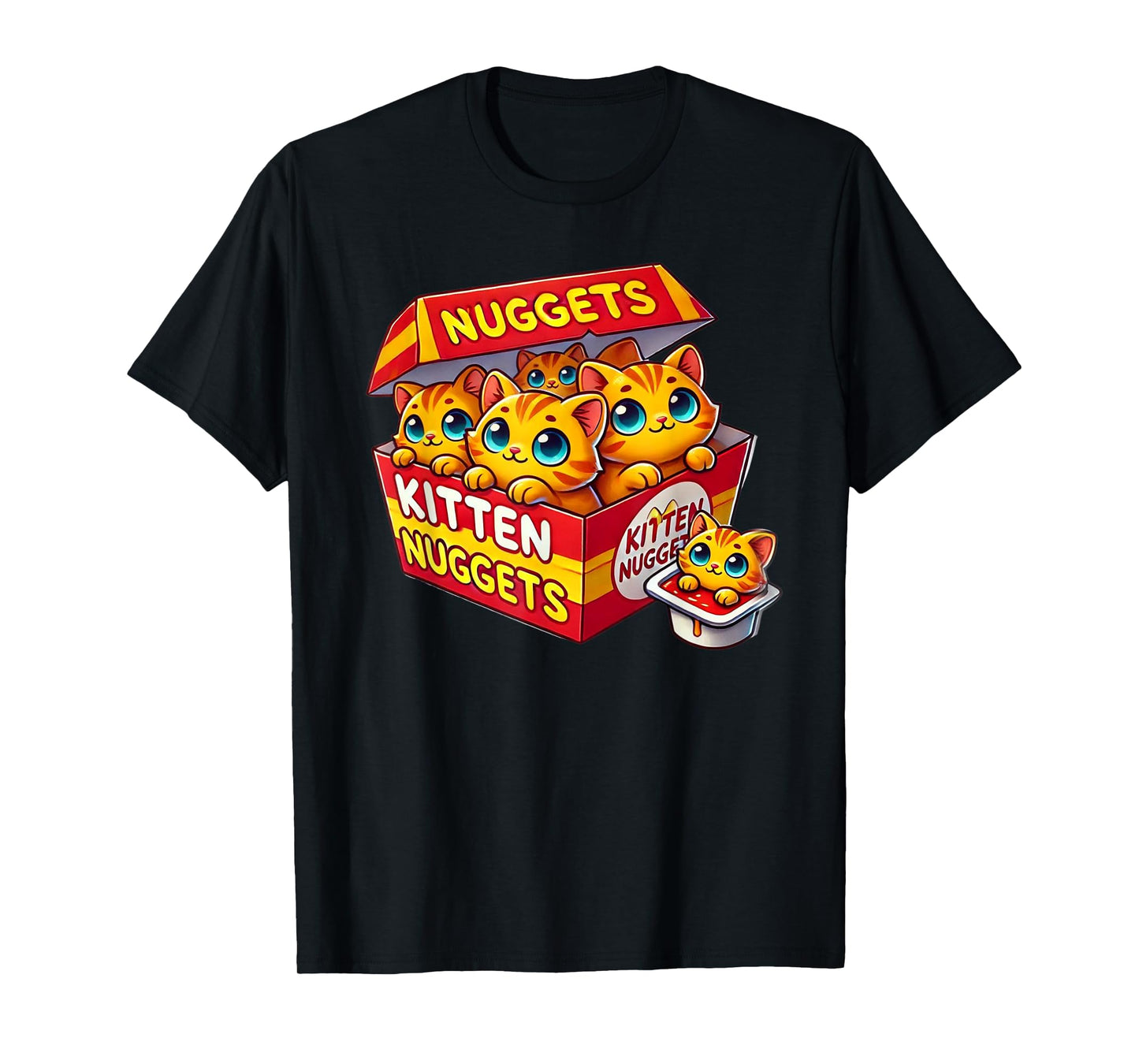 Funny Cat Owner Cute Gifts Kitten Nuggets Cat Lover Gift Food Pun Chicken Nuggets T-Shirt