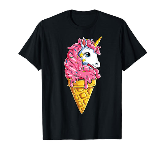Unicone Unicorn T shirt Ice Cream Cone Rainbow Gifts Girls T-Shirt