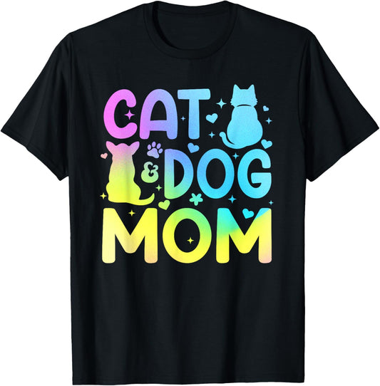 Cat Dog Mom Mothers Day Shirts For Women Pet Lovers T-Shirt