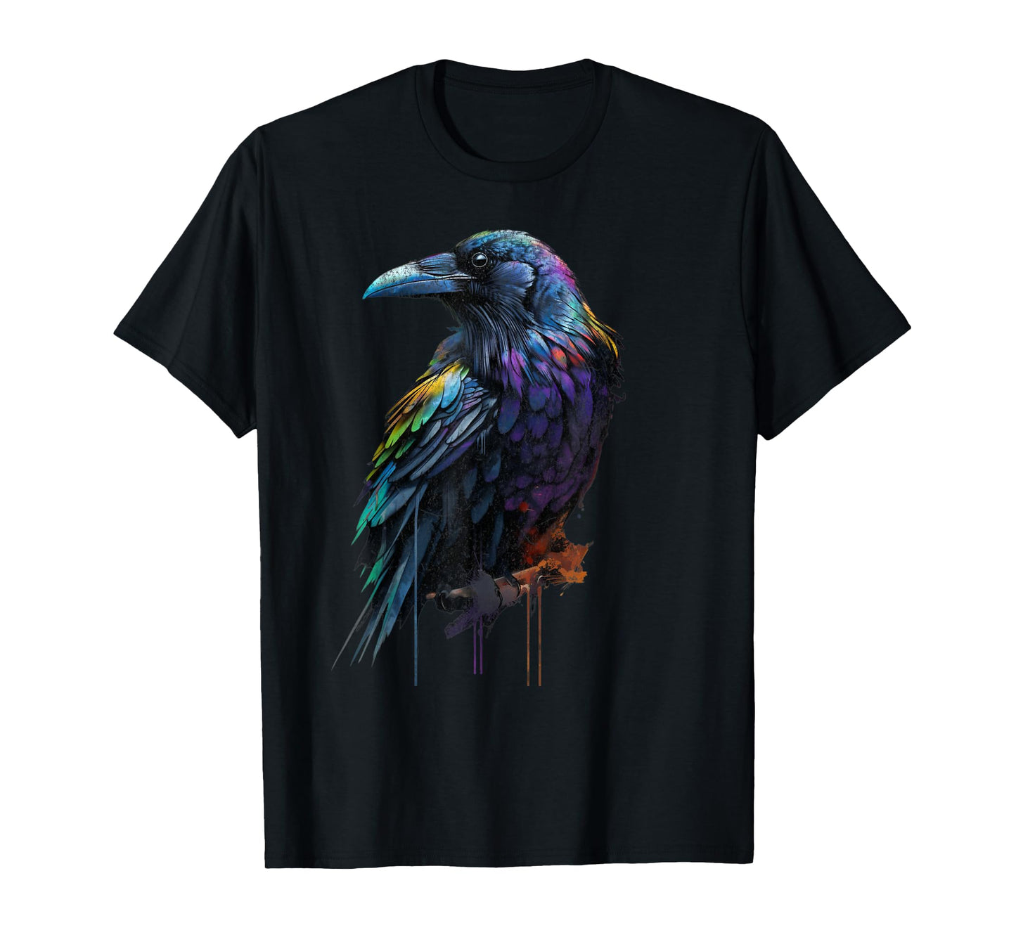 Colorful Cute Raven Crow Birding Bird Animal Lover Retro T-Shirt